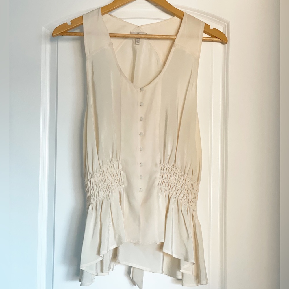 Joie cream sleeveless blouse size small